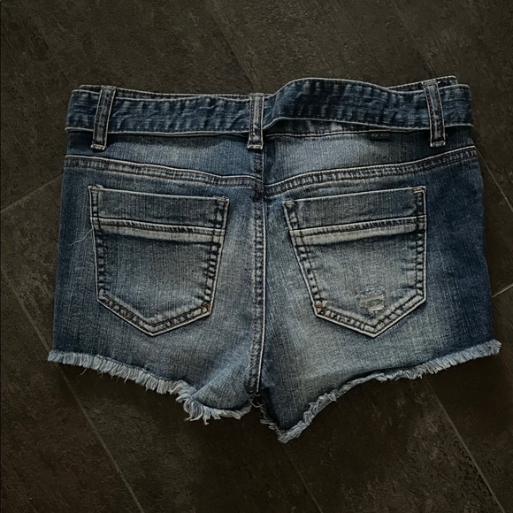 Hot Kiss Women's Tie-Waist Jean Shorts - Dark Blue - Picture 3 of 3